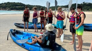 English students kayaking