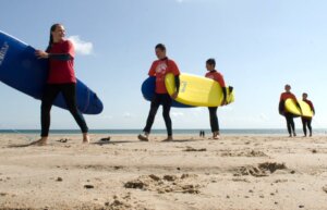 English students surfing