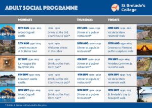 Adult course social programme