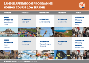 Holiday English course programme